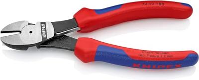 Knipex Kracht-zijsnijtang zwart geatramenteerd met meer-componentengrepen 180 mm - 7412180 - thumbnail