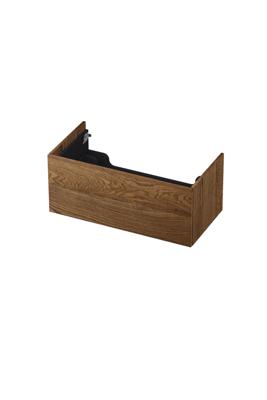 INK - Onderkast 1 Lade Push 2 Open Bestaande Uit - 900x450x376 Mm - Massief Eiken Chocolate