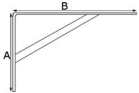 DX - Plankdrager BEAM / met schoor / 330x495 mm / staal zwart - thumbnail