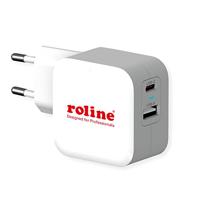 ROLINE USB-oplader met Eurostekker, 2-poorts (Type-A QC3.0, Type-C PD), 38W - thumbnail