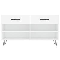 VidaXL Schoenenbank 102x35x55 cm bewerkt hout wit - thumbnail
