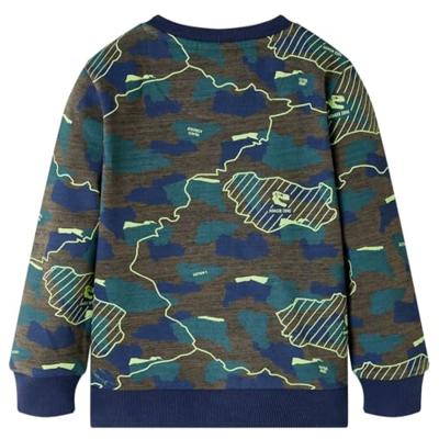 Kindershirt met print 140 gemleerd donkerkakikleurig Kindershirt met print 140 gemleerd donkerkakikleurig