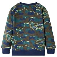 Kindershirt met print 140 gemleerd donkerkakikleurig - thumbnail