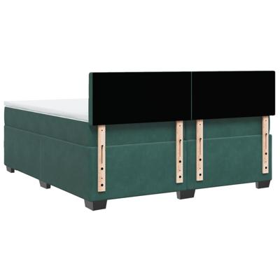 Boxspring met matras fluweel donkergroen 200x200 cm - thumbnail