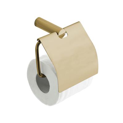 Wiesbaden Ida toiletrolhouder met klep geborsteld messing