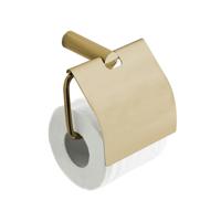 Wiesbaden Ida toiletrolhouder met klep geborsteld messing - thumbnail