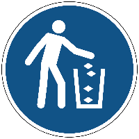 Gebruik de vuilnisbak gebods- Ø 100 mm - Sticker - thumbnail