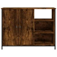 Dressoir 100x33x75 cm bewerkt hout gerookt eikenkleurig - thumbnail
