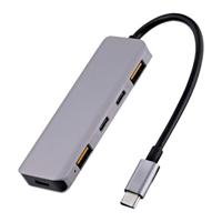 T'nB -5-in-1 hub - USB-C en USB-A met Power Delivery 100W - USB 3.2 (10Gbps)- Grijs - thumbnail