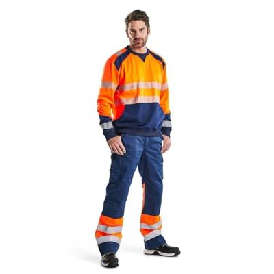 Blåkläder Sweatshirt High-Vis 35412528 | High-Vis Oranje/Marineblauw | Maat M - 7330509621103 Blåkläder Sweatshirt High-Vis 35412528 | High-Vis Oranje/Marineblauw | Maat M - 7330509621103