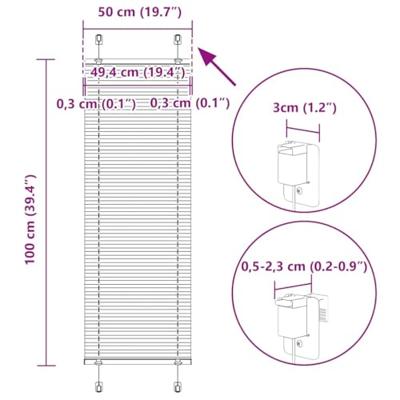 Pliss rolgordijn 50x100 cm stofbreedte 49,4 cm polyester zwart