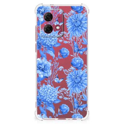 Case voor Motorola Moto G84 Flowers Blue Case voor Motorola Moto G84 Flowers Blue