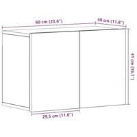 Tv-meubel 60x30x41 cm bewerkt hout zwart eikenkleurig - thumbnail