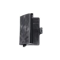 Secrid Miniwallet Vintage Portemonnee Zwart, Grijs Aluminium, Leer - thumbnail