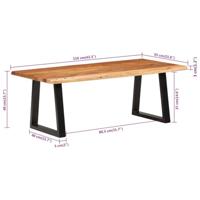 Salontafel 110x55x40 cm massief acaciahout - thumbnail