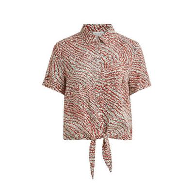 VILA blouse VIMORAS met all over print ecru/rood VILA blouse VIMORAS met all over print ecru/rood