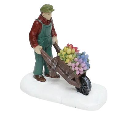 Man with Tullips in Wheelbarrow Polyresin 8cm Santaville - Santaville Man with Tullips in Wheelbarrow Polyresin 8cm Santaville - Santaville