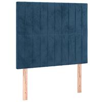 Boxspring met matras fluweel donkerblauw 120x200 cm - thumbnail
