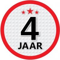 10x 4 Jaar leeftijd stickers rond verjaardag versiering - Feeststickers - thumbnail