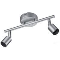 LED Plafondspot - Trion Pamo - GU10 Fitting - 2-lichts - Rond - Mat Titaan - Aluminium - thumbnail