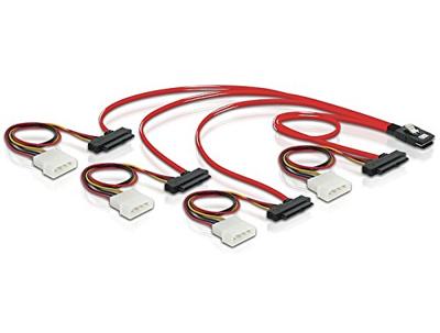 DeLOCK Mini SAS SFF-8087 > 4 x SAS SFF-8482 + power adapter