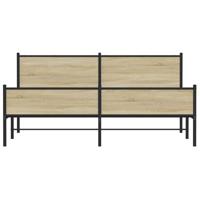 Bedframe zonder matras metaal sonoma eikenkleurig 160x200 cm - thumbnail