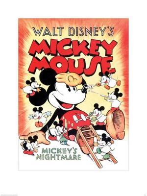 Kunstdruk Mickey Mouse - Mickeys Nightmare 60x80cm