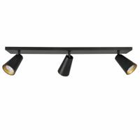 Highlight SpotPetunia zwart met goud 3-lichts recht - S7139.01 - thumbnail