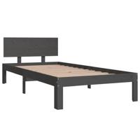 Bedframe massief grenenhout grijs 90x200 cm - thumbnail