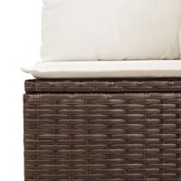 5-delige Loungeset met kussens poly rattan bruin - thumbnail