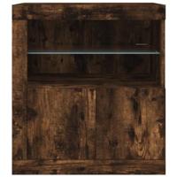 Dressoir met LED-verlichting 60,5x37x67 cm gerookt eikenkleur - thumbnail