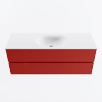 MONDIAZ VICA 130cm badmeubel onderkast Fire 2 lades. Wastafel MOON midden zonder kraangat, kleur Talc. - thumbnail