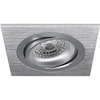 Spot Armatuur GU10 - Pragmi Borny Pro - GU10 Inbouwspot - Vierkant - Zilver - Aluminium - Kantelbaar - 92mm - thumbnail