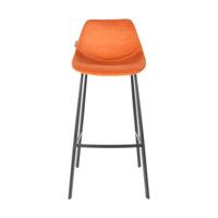 Dutchbone Barkruk 'Franky' Velvet (zithoogte 80cm), kleur Oranje - thumbnail