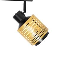 QAZQA Industriële spot zwart met goud 2-lichts - Kayden - thumbnail