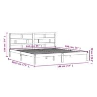 Bedframe massief grenenhout wit 140x190 cm - thumbnail
