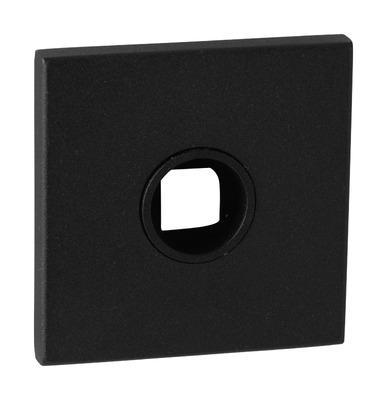 Paar vierkante krukrozetten ZN 52x52x5mm zwart