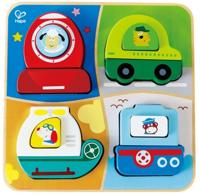 Hape houten vormenpuzzel Voertuigen junior hout 12 stukjes - thumbnail