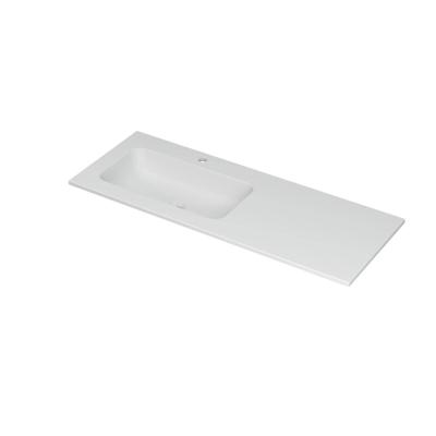 INK Aspekt Wastafel Porselein Links met 1 Kraangat - 1200x450x15 mm - Mat Wit