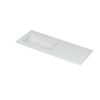 INK Aspekt Wastafel Porselein Links met 1 Kraangat - 1200x450x15 mm - Mat Wit - thumbnail