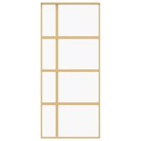 VidaXL Schuifdeur 90x205 cm helder esg-glas en aluminium goudkleurig - thumbnail