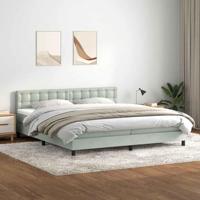 Boxspring met matras fluweel lichtgrijs 180x210 cm - thumbnail