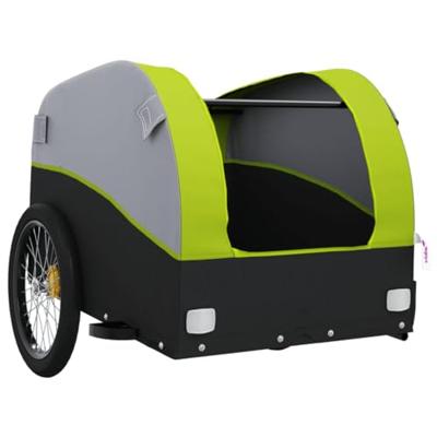 VidaXL Fietstrailer 30 kg ijzer zwart en groen