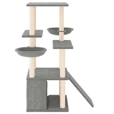 VidaXL Kattenmeubel met sisal krabpalen 133 cm lichtgrijs - thumbnail