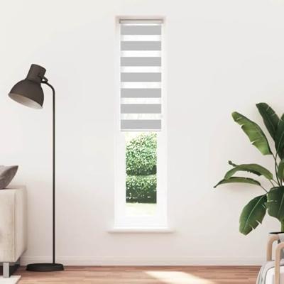 VidaXL Zebra rolgordijn 40x200 cm stofbreedte 35,9 cm lichtgrijs
