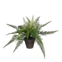 Kunstplant mica varen groen in pot stan grijs - thumbnail