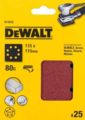 DeWALT DT3032 P80 Schuurpapier 1/4 Velcro VE=25