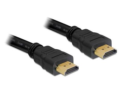 Delock 82710 HDMI-kabel HDMI Aansluitkabel HDMI-A-stekker 15 m Zwart Rond, 4K UHD, Vergulde steekcontacten, Verdraaid