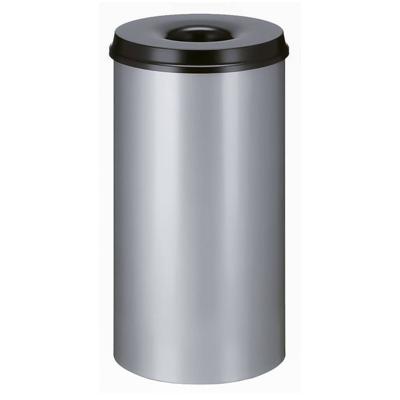 V-Part prullenbak zelfdovend 50 l zilverkleurig en zwart