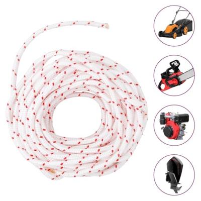 Trekkoord startkoord wit en rood 6 mm 10 m nylon